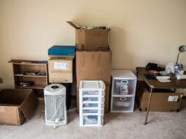 Boxes moving out office business relocation