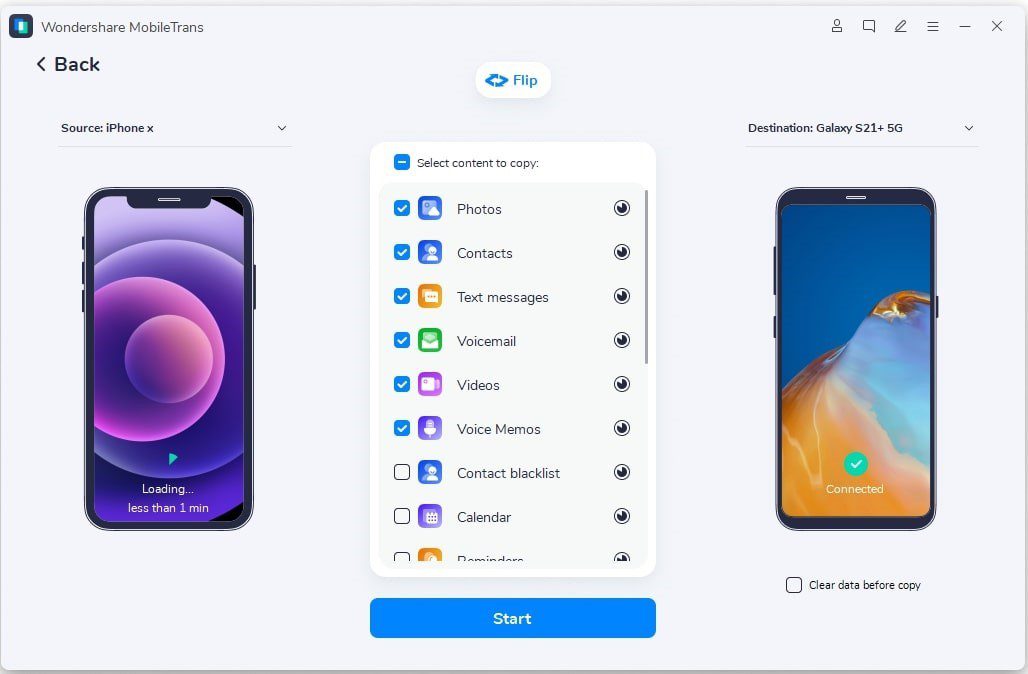 Connection of both phones to your computer