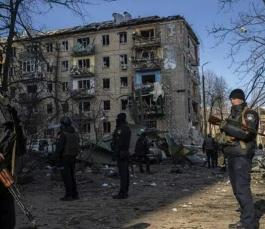Damaged residential building