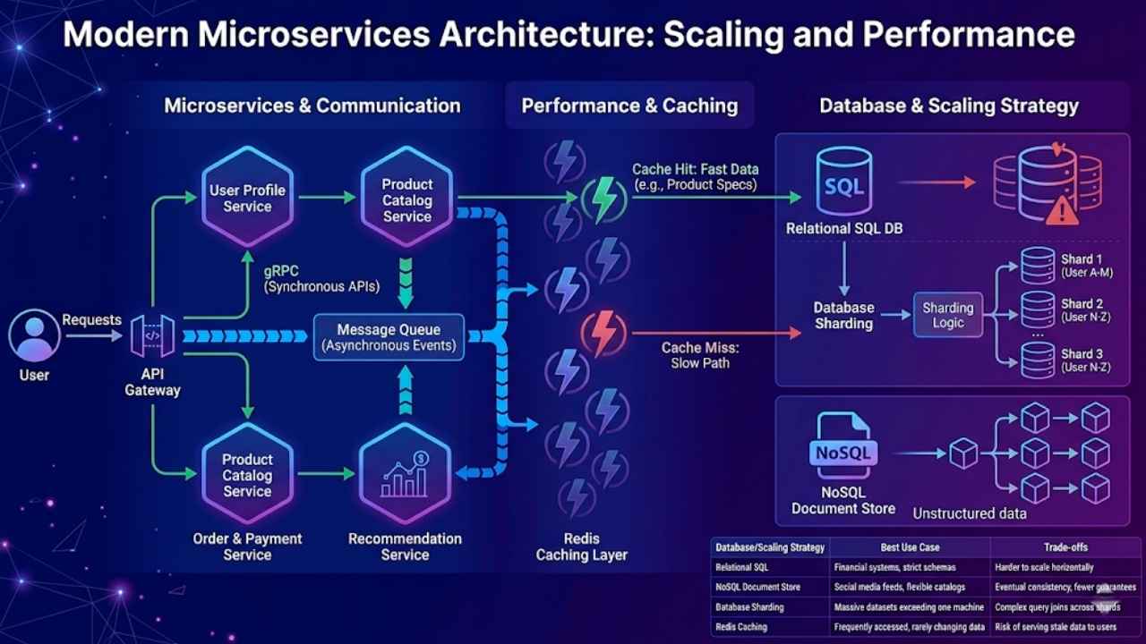 Microservices, Caching, and Database Sharding