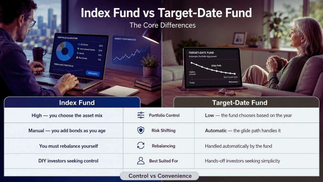 Index Fund vs Target Date Fund: The Core Differences