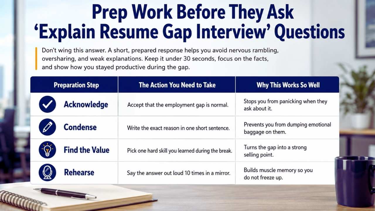 Prep Work Before They Ask "Explain Resume Gap Interview" Questions