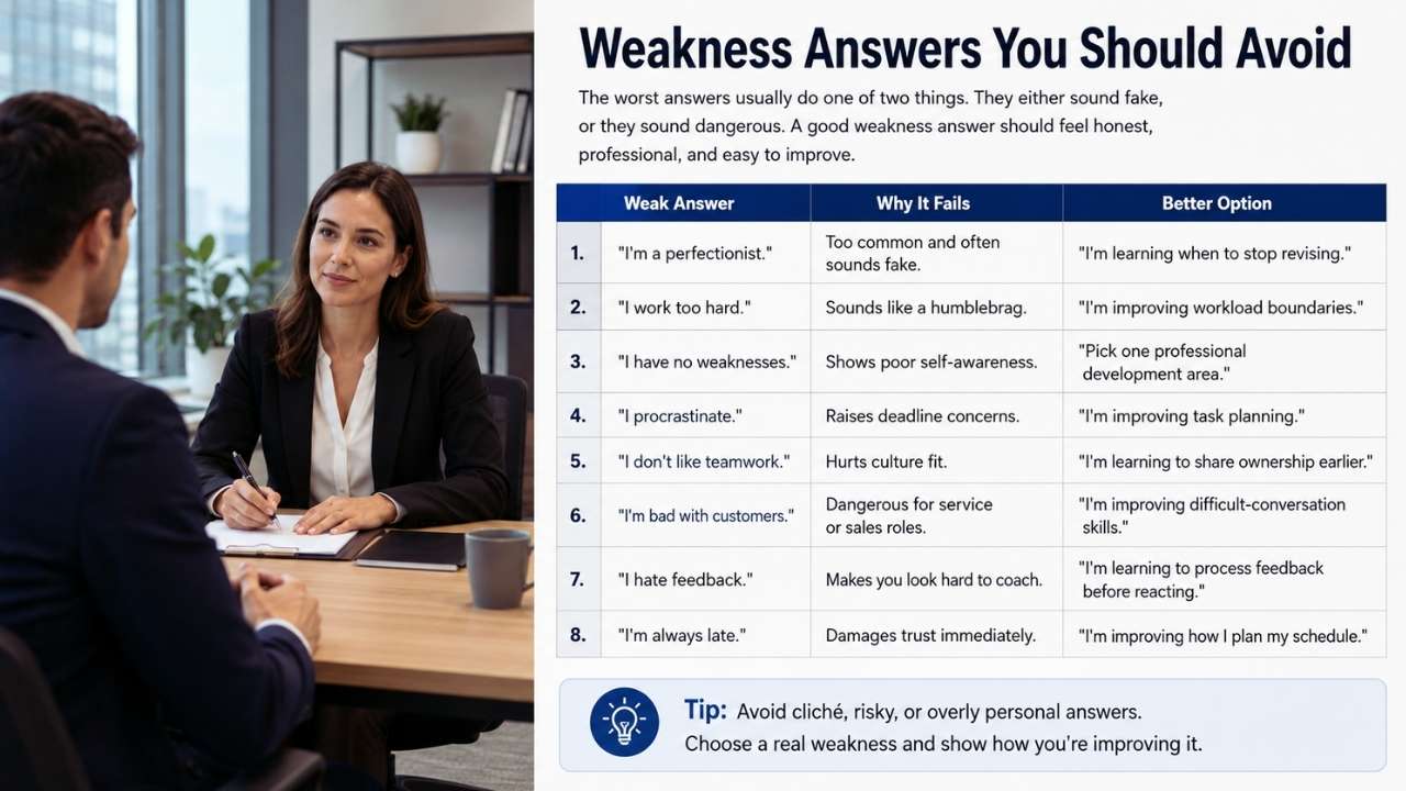 Weakness Answers You Should Avoid